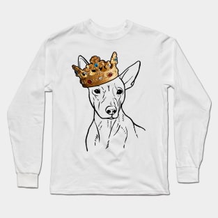 American Hairless Terrier Dog King Queen Wearing Crown Long Sleeve T-Shirt